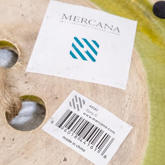 MERCANA Spry II Round Wall Mountable Hanging Button / Rustic Ceramic Farmhouse - Picture 2 of 8